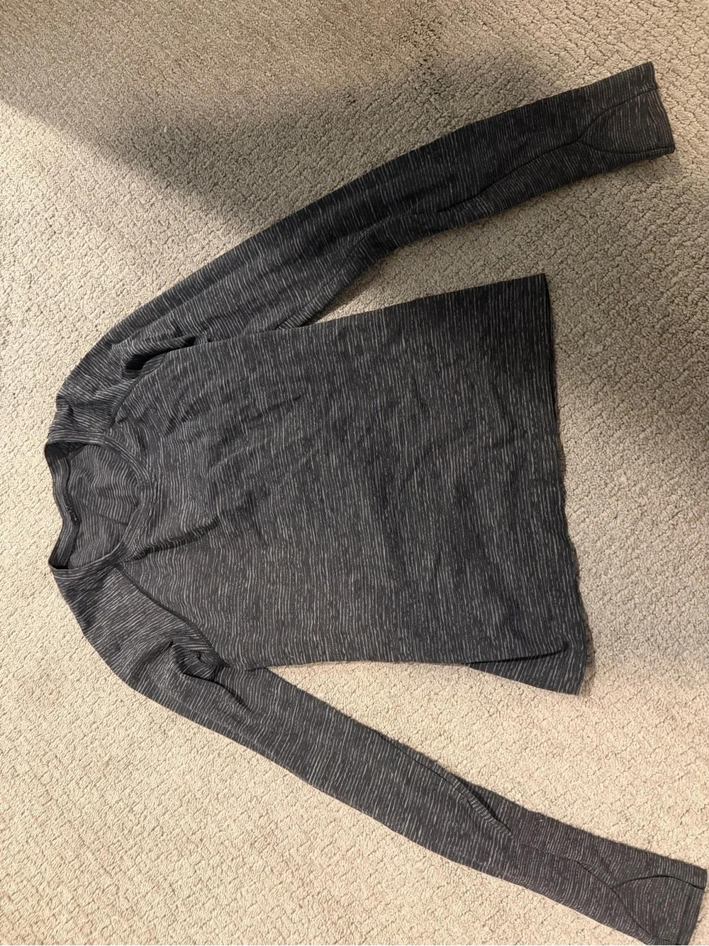 lululemon athletica Women's Long Sleeve Striped Heather Top - Dark Gray